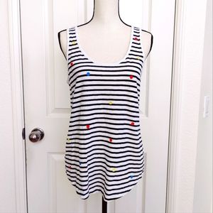 Loft Striped Polka Dot Tank Top